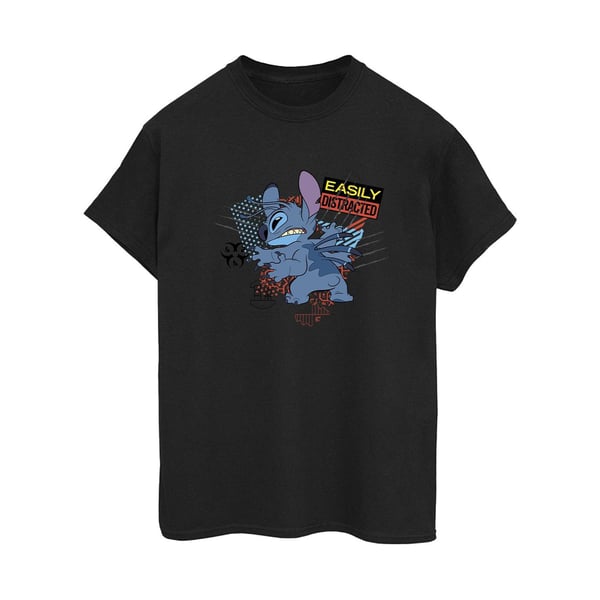 Disney Womens/Ladies Lilo And Stitch Easily Distracted Cotton Boyfriend T-Shirt