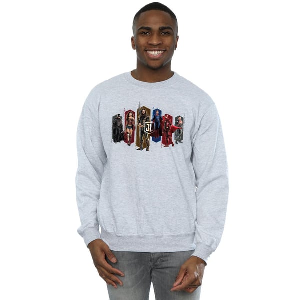 DC Comics Mens Justice League Movie Team Hexagons Sweatshirt