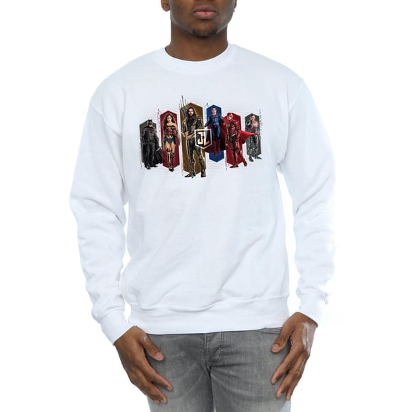 DC Comics Mens Justice League Movie Team Hexagons Sweatshirt