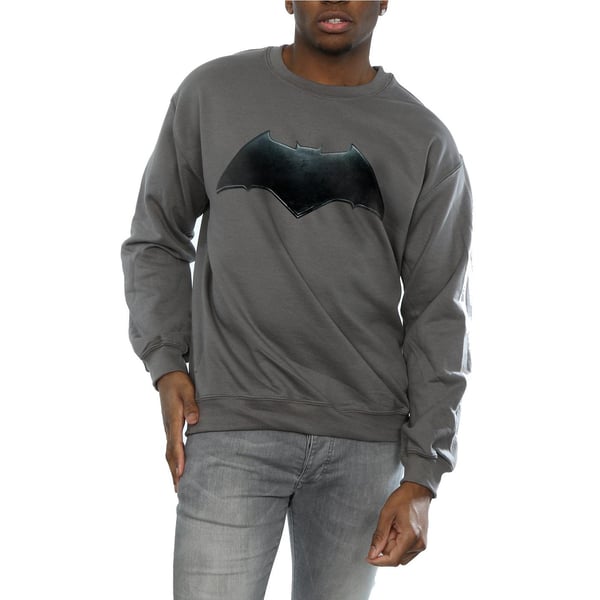 DC Comics Mens Justice League Movie Batman Emblem Sweatshirt