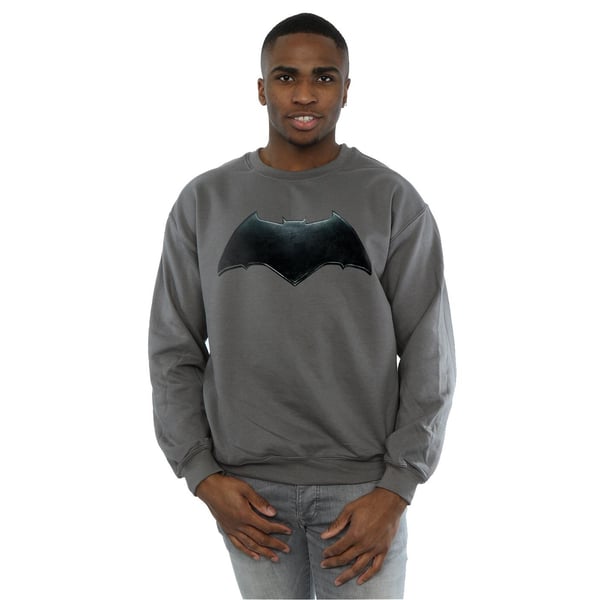 DC Comics Mens Justice League Movie Batman Emblem Sweatshirt