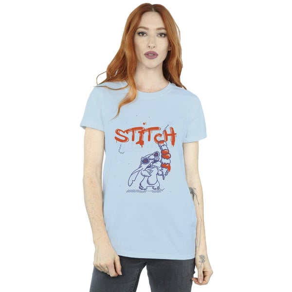 Disney Womens/Ladies Lilo & Stitch Ice Cream Cotton Boyfriend T-Shirt