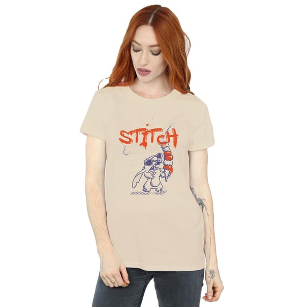 Disney Womens/Ladies Lilo & Stitch Ice Cream Cotton Boyfriend T-Shirt