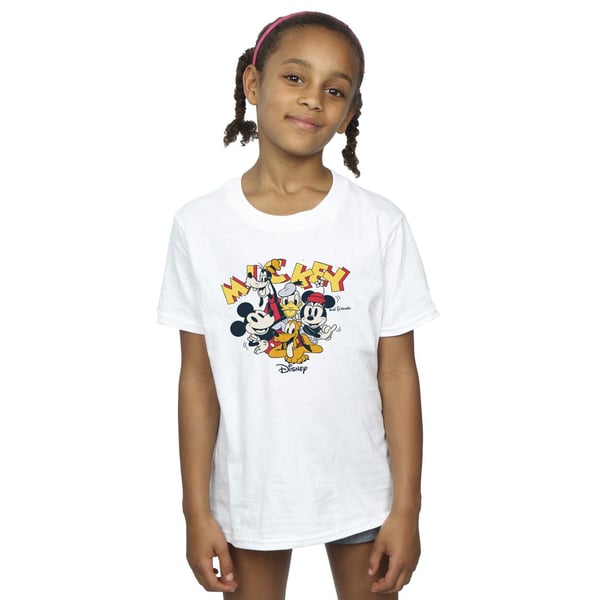 Disney Girls Mickey Mouse Group Cotton T-Shirt