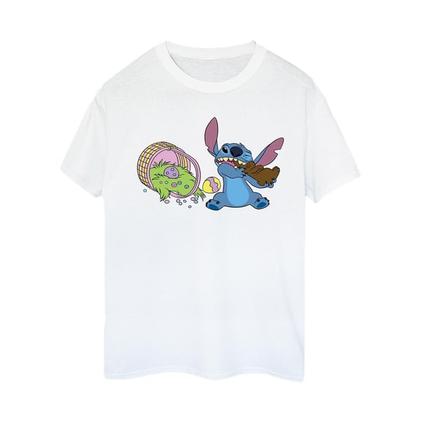 Disney Womens/Ladies Lilo And Stitch Stitch Easter Eggs Cotton Boyfriend T-Shirt