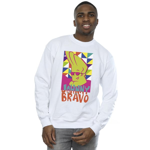 Johnny Bravo Mens Multi Triangles Pop Art Sweatshirt