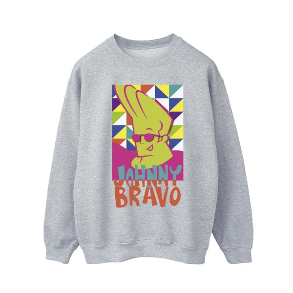 Johnny Bravo Mens Multi Triangles Pop Art Sweatshirt