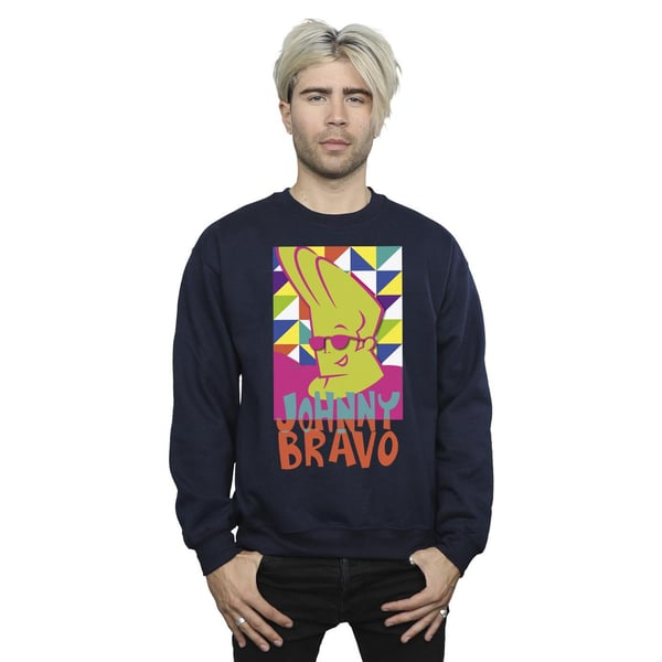 Johnny Bravo Mens Multi Triangles Pop Art Sweatshirt
