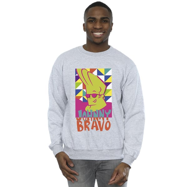 Johnny Bravo Mens Multi Triangles Pop Art Sweatshirt