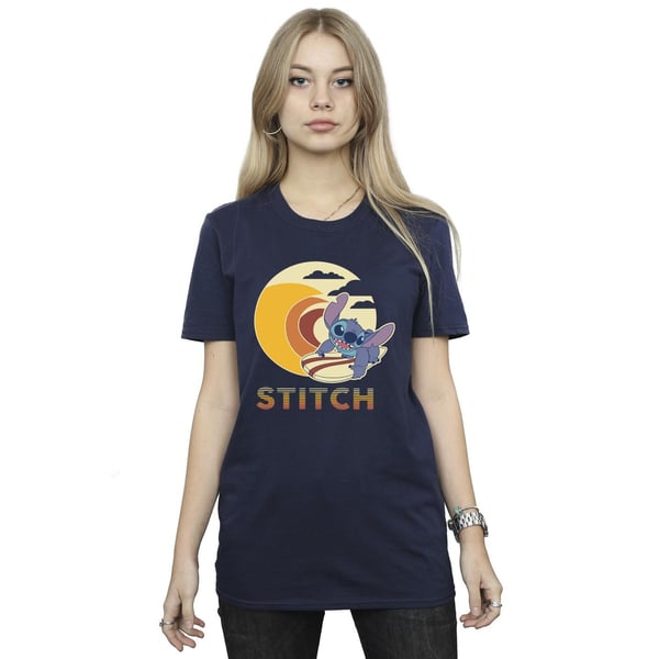 Disney Womens/Ladies Lilo & Stitch Summer Waves Cotton Boyfriend T-Shirt