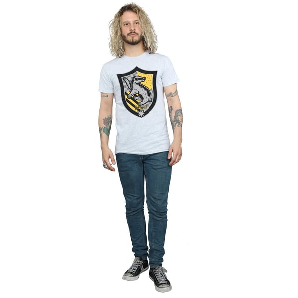 Harry Potter Mens Hufflepuff Crest Flat T-Shirt