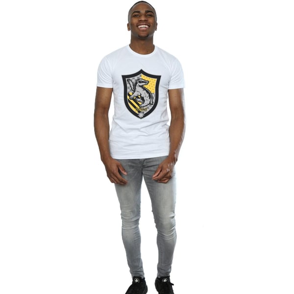 Harry Potter Mens Hufflepuff Crest Flat T-Shirt