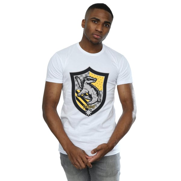 Harry Potter Mens Hufflepuff Crest Flat T-Shirt