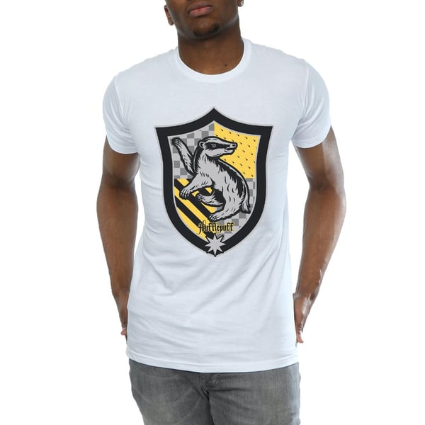 Harry Potter Mens Hufflepuff Crest Flat T-Shirt