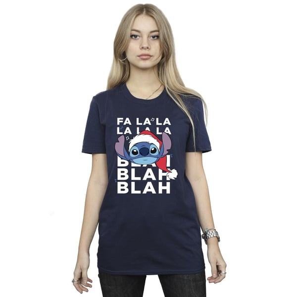 Disney Womens/Ladies Lilo And Stitch Christmas Blah Blah Blah Cotton Boyfriend T-Shirt