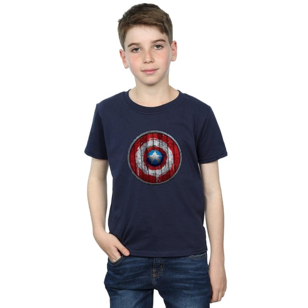 Marvel Boys Captain America Wooden Shield T-Shirt
