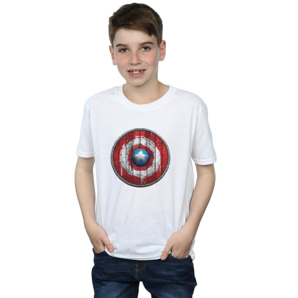 Marvel Boys Captain America Wooden Shield T-Shirt