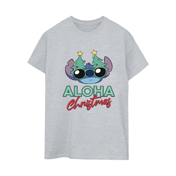 Disney Womens/Ladies Lilo And Stitch Christmas Tree Shades Cotton Boyfriend T-Shirt