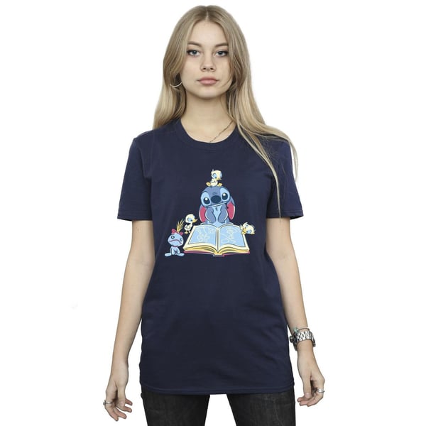 Disney Womens/Ladies Lilo & Stitch Reading A Book Cotton Boyfriend T-Shirt