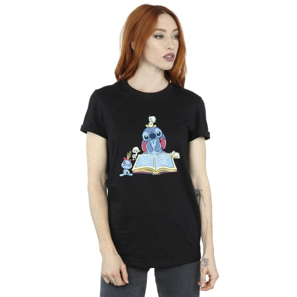Disney Womens/Ladies Lilo & Stitch Reading A Book Cotton Boyfriend T-Shirt