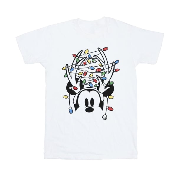 Disney Girls Mickey Mouse Christmas Head Lights Cotton T-Shirt