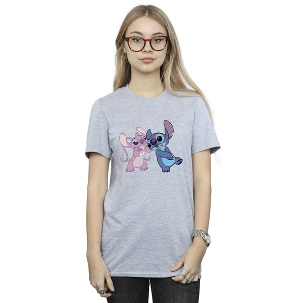 Disney Womens/Ladies Lilo & Stitch Kisses Cotton Boyfriend T-Shirt