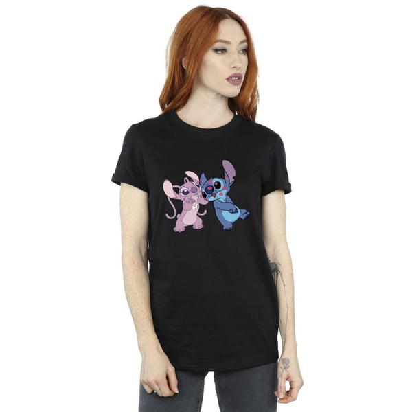 Disney Womens/Ladies Lilo & Stitch Kisses Cotton Boyfriend T-Shirt