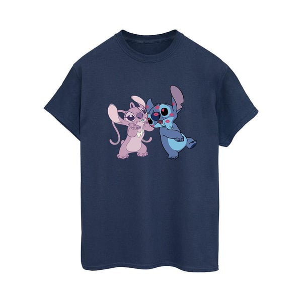 Disney Womens/Ladies Lilo & Stitch Kisses Cotton Boyfriend T-Shirt