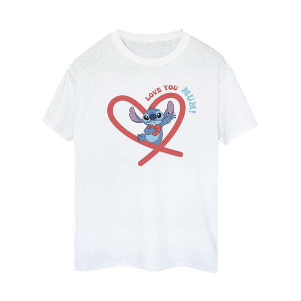 Disney Womens/Ladies Lilo & Stitch Love You Mum Cotton Boyfriend T-Shirt