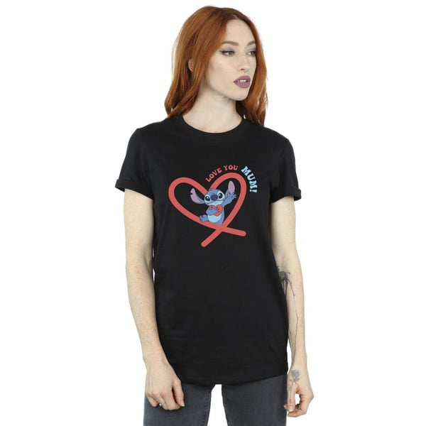 Disney Womens/Ladies Lilo & Stitch Love You Mum Cotton Boyfriend T-Shirt