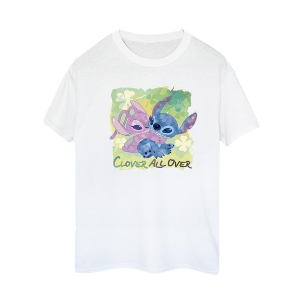 Disney Womens/Ladies Lilo And Stitch St Patrick´s Day Clover Cotton Boyfriend T-Shirt