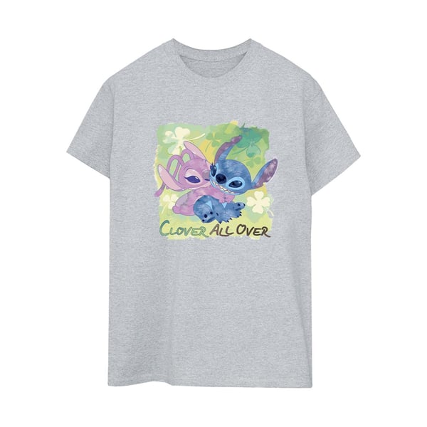 Disney Womens/Ladies Lilo And Stitch St Patrick´s Day Clover Cotton Boyfriend T-Shirt