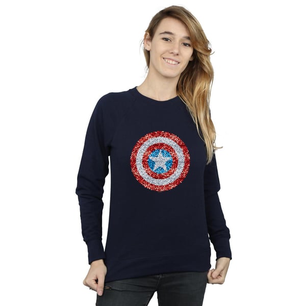Marvel Womens/Ladies Captain America Pixelated Shield Sweatshirt