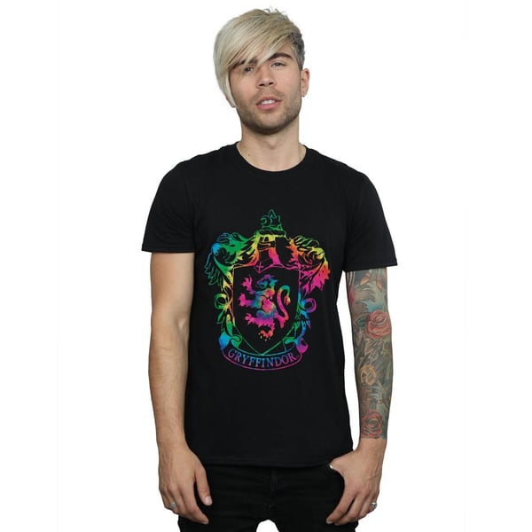 Harry Potter Mens Gryffindor Crest Tie Dye Infill T-Shirt
