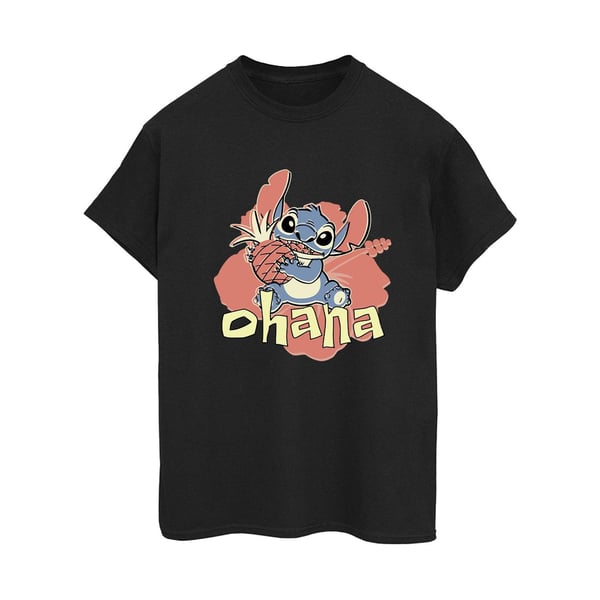 Disney Dam/Dam Lilo Och Stitch Ohana Ananas Bomull Boyfriend T-Shirt