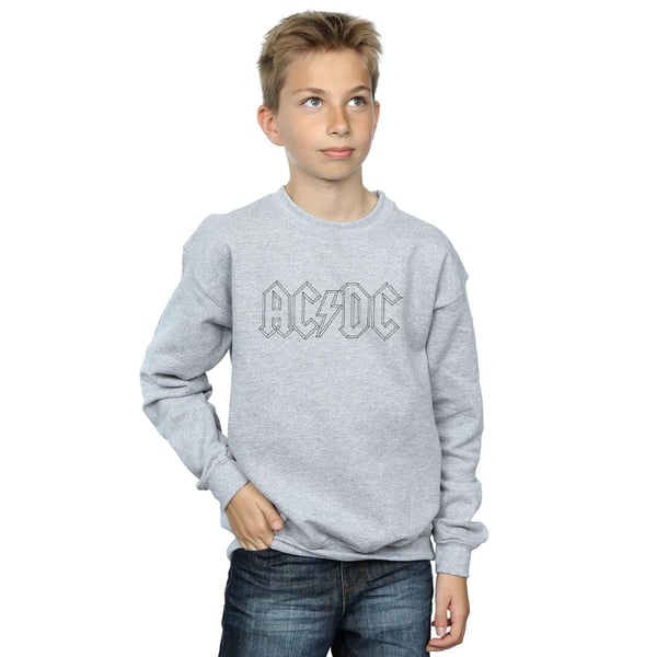 AC/DC Boys Musta Outline Logo Collegepaita