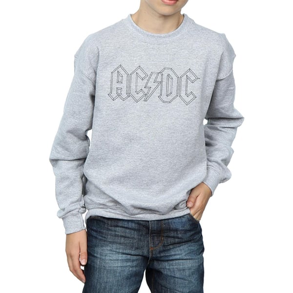 AC/DC Boys Musta Outline Logo Collegepaita