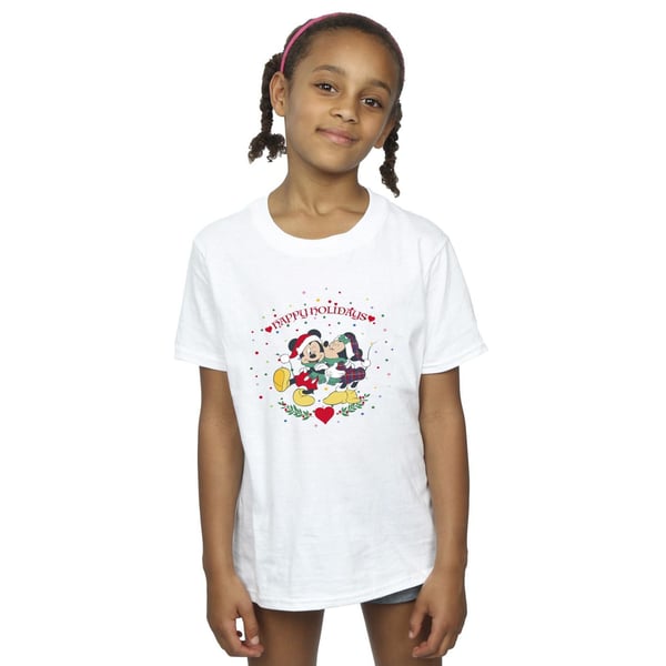 Disney Girls Mickey Mouse Mickey Minnie Christmas Cotton T-Shirt