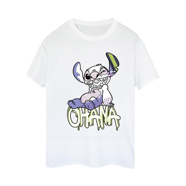Disney Naiset/Naisten Lilo Ja Stitch Ohana Graffiti Puuvillainen Boyfriend T-paita