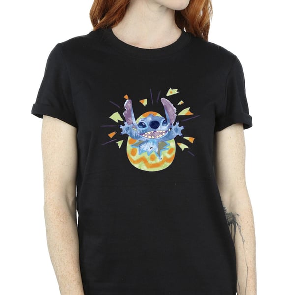 Disney Womens/Ladies Lilo & Stitch Cracking Egg Cotton Boyfriend T-Shirt