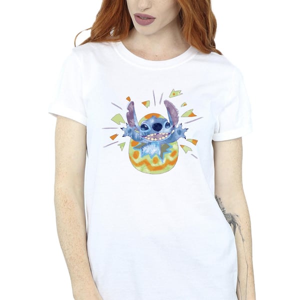 Disney Womens/Ladies Lilo & Stitch Cracking Egg Cotton Boyfriend T-Shirt