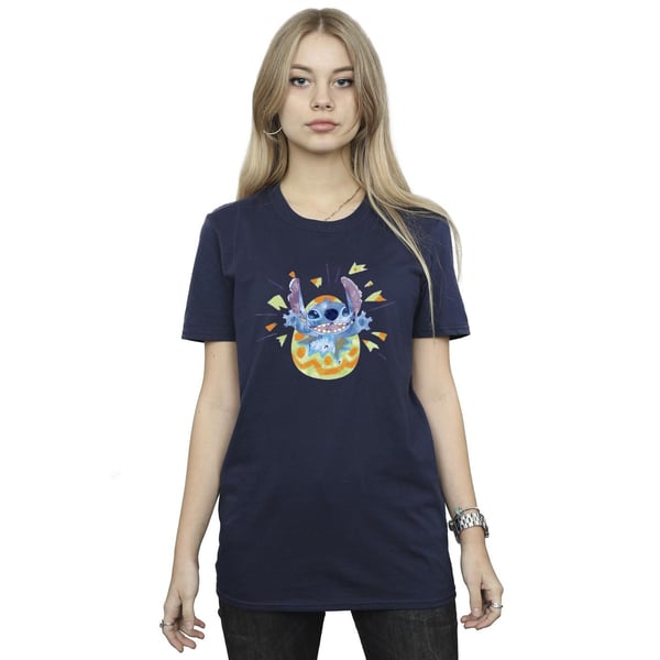 Disney Womens/Ladies Lilo & Stitch Cracking Egg Cotton Boyfriend T-Shirt