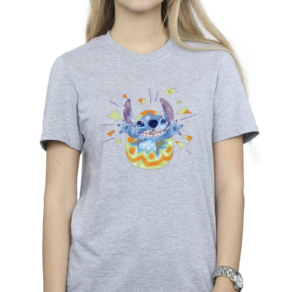 Disney Womens/Ladies Lilo & Stitch Cracking Egg Cotton Boyfriend T-Shirt