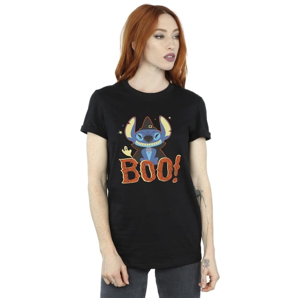 Disney Womens/Ladies Lilo & Stitch Boo! Cotton Boyfriend T-Shirt