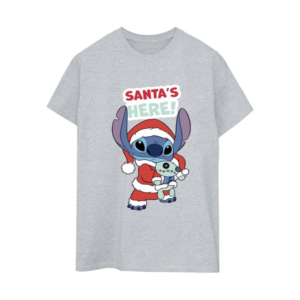 Disney Naiset/Naiset Lilo & Stitch Joulupukki on täällä puuvillainen Boyfriend T-paita