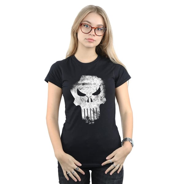 Marvel Womens/Ladies The Punisher Distrressed Skull Cotton T-Shirt