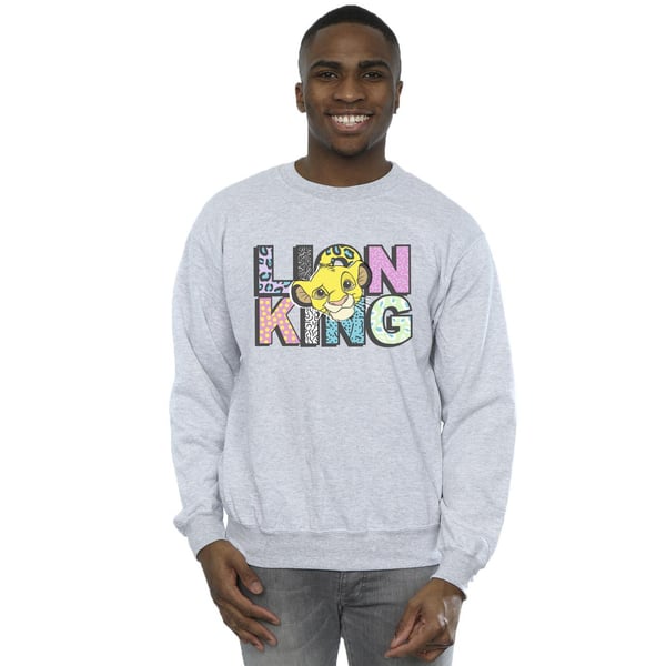 Disney Mens The Lion King Pattern Logo Sweatshirt