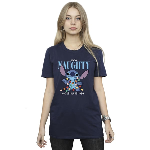 Disney Womens/Ladies Lilo & Stitch Naughty & Nice Cotton Boyfriend T-Shirt