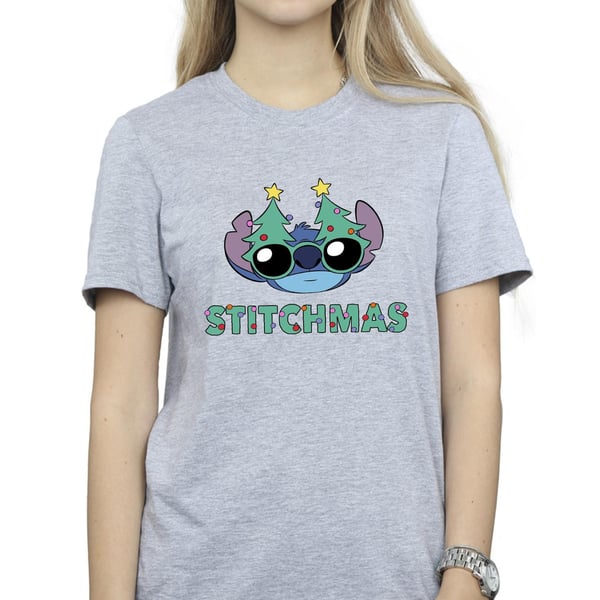 Disney Womens/Ladies Lilo & Stitch Stitchmas Glasses Cotton Boyfriend T-Shirt
