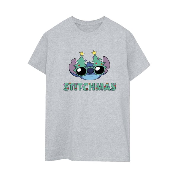 Disney Womens/Ladies Lilo & Stitch Stitchmas Glasses Cotton Boyfriend T-Shirt